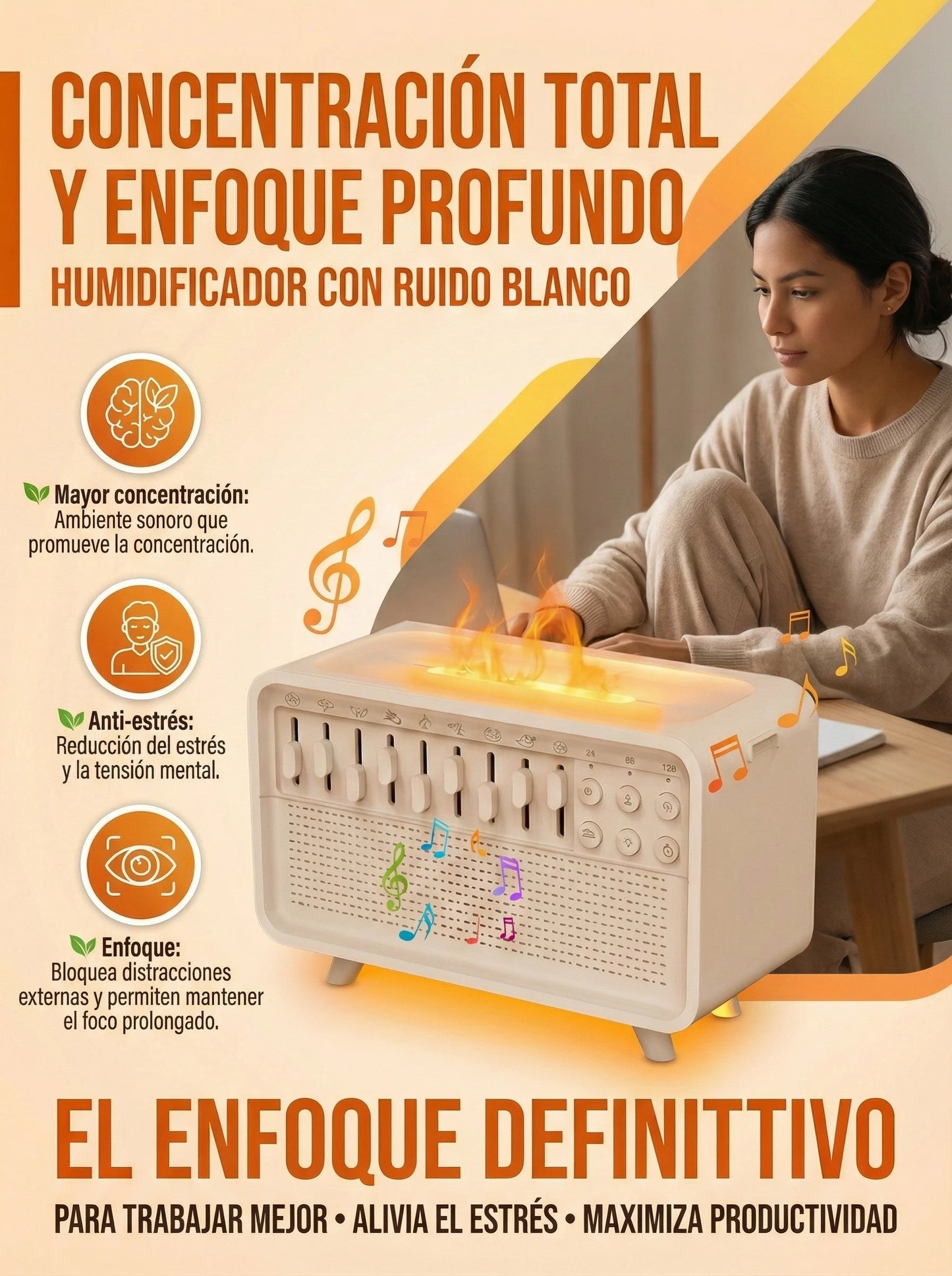 HUMIFICADOR CON RUIDO BLANCO+ESENCIA